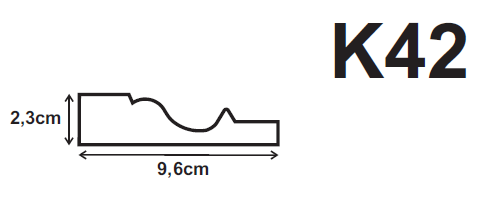 K42 kültéri, homlokzati díszléc XPS